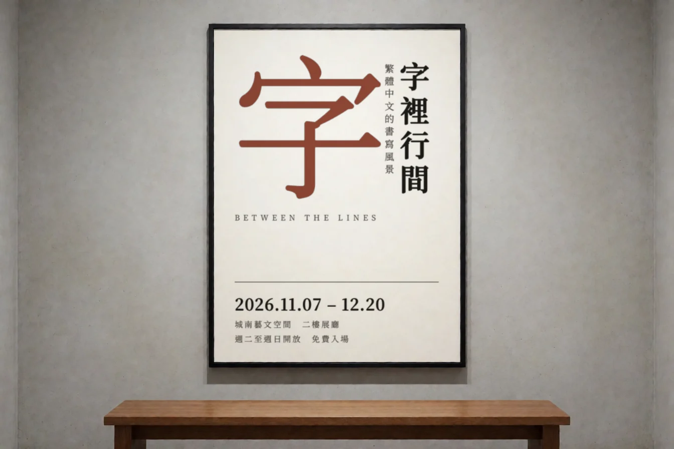 以昌明體排版「字裡行間」的展覽海報示範